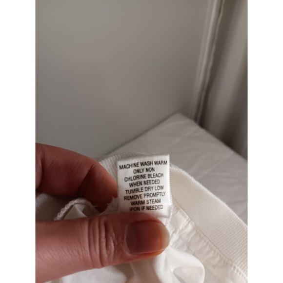 Laura Ashley White Cargo Pants Sz 10 Petite Roll Tab Legs - Picture 8 of 9